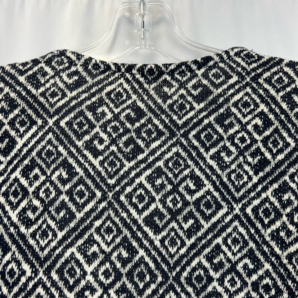 Suéter Plumero Skies Are Azul Marino Marfil Geométrico Manga Larga Pom Pom S Foto 2 de 4