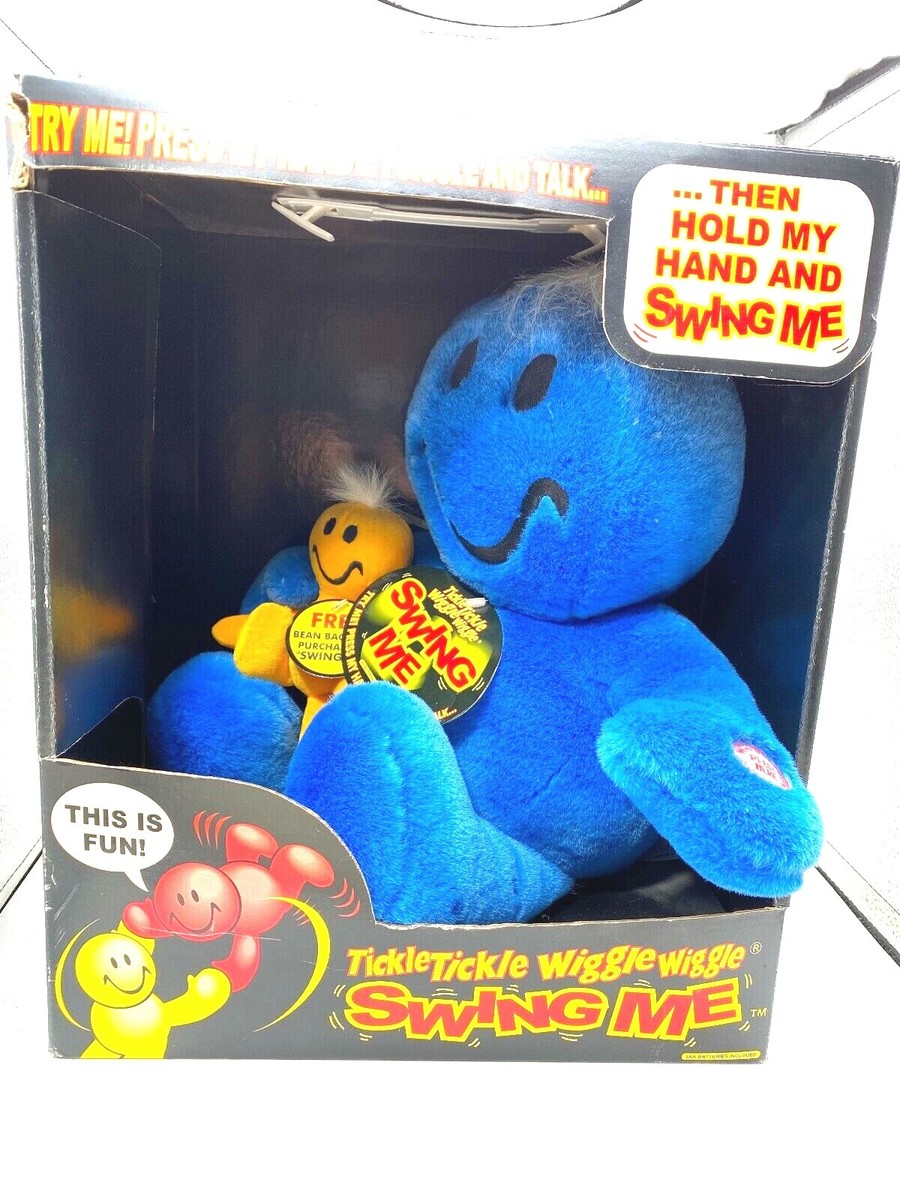 TICKLE WIGGLE SWING ME PLUSH SMILEY FACE TOY DANDEE ORIG BOX WORKS