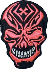 Satan Head Devil Skull Evil Death Vest Embroidered Applique Sew Iron on Patch PK