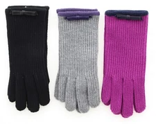 Coach Women's Winter Gloves, Merino Wool, Leather Trimmed Glove, 83883 $68