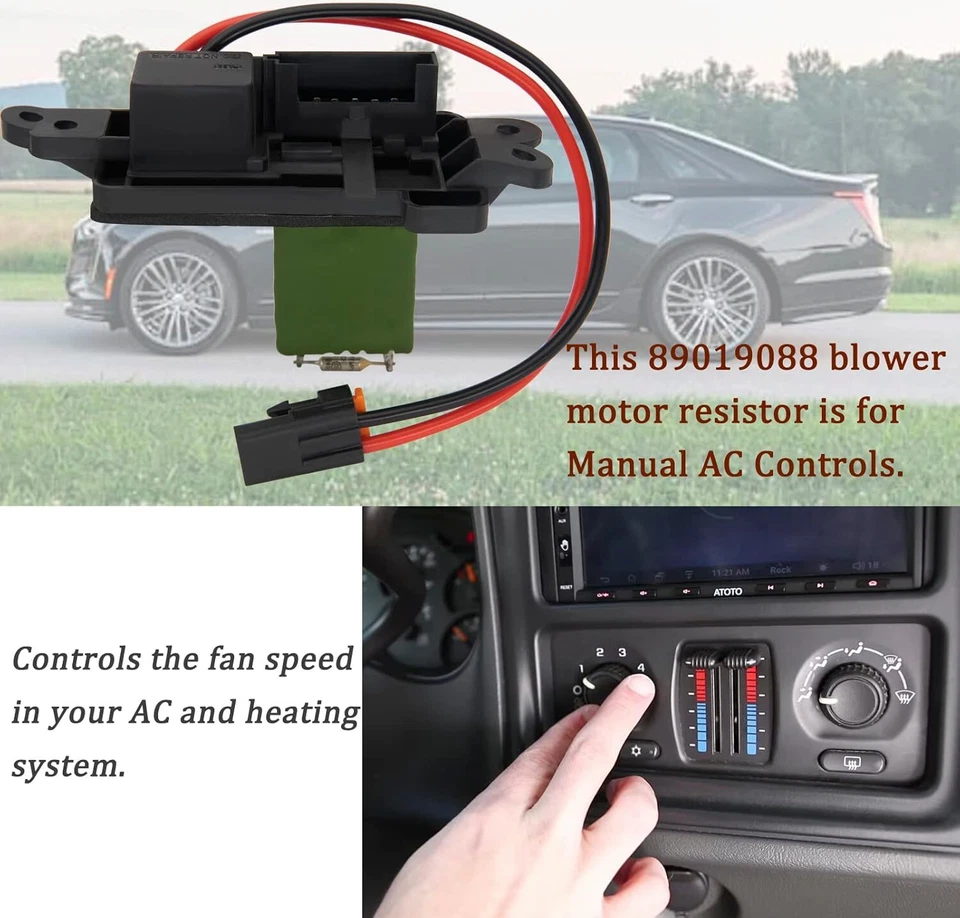 HVAC Heater Blower Motor Resistor OE 89019088 for Chevy Silverado 1500 2500 GMC - Image 3 of 4