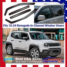 Fits Jeep Renegade 2015-2024 In-Channel Vent Window Visors Rain Guard Deflectors