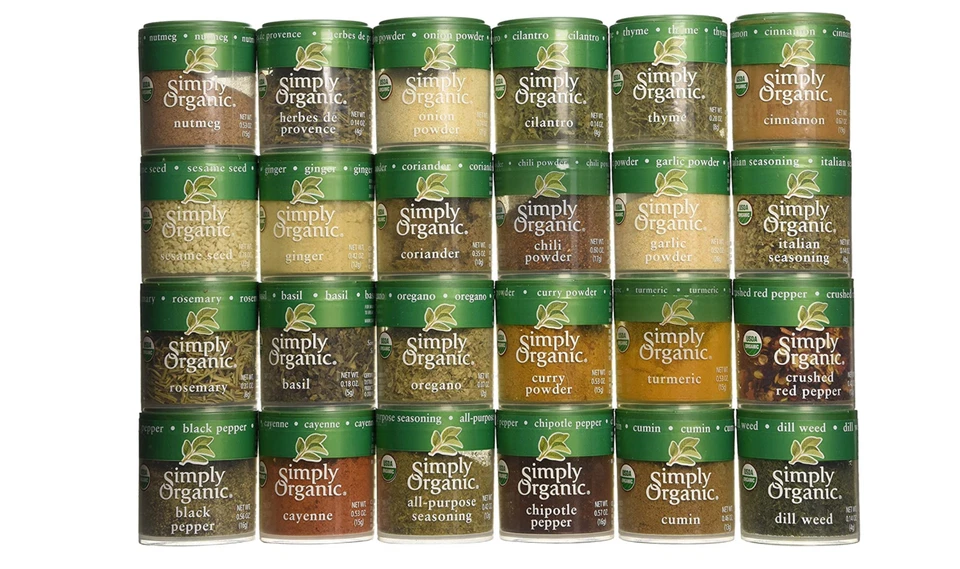 Simply Organic Ultimate Organic Starter Spice Gift Set 24 Piece Assortment