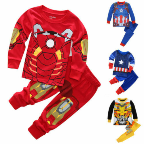 Pigiama set pigiama bambini supereroe Iron Man/spiderman/hulk/superman maniche lunghe - Foto 1 di 20