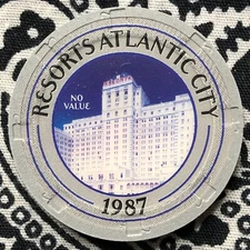 Resorts International NCV *1987* 25th Anniversary Atlantic City, NJ Casino Chip