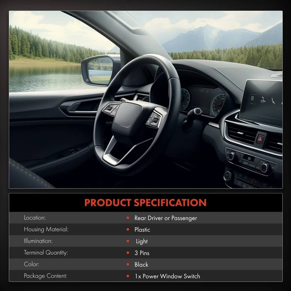 前驱动门窗开关适用于梅赛德斯-奔驰 C300 C43 AMG C63 AMG Metris — 第 2/4 张图片