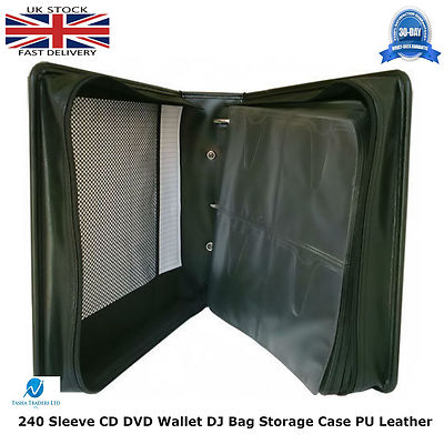 2 x 240 Hülle PU Leder CD DVD Brieftaschen Halter DJ Tasche Aufbewahrung Ringbuch