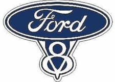 Ford V8 die cut vinyl decal sticker car window wall 10" car auto