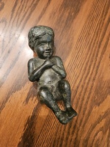 Small Solid Bronze Child Sculpture