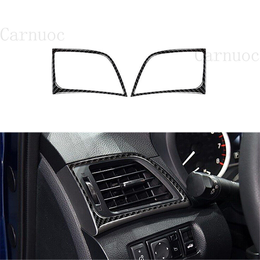 2PCS Carbon Fiber Side Air Vent Frame Cover Trim For Nissan Sentra 2013-19