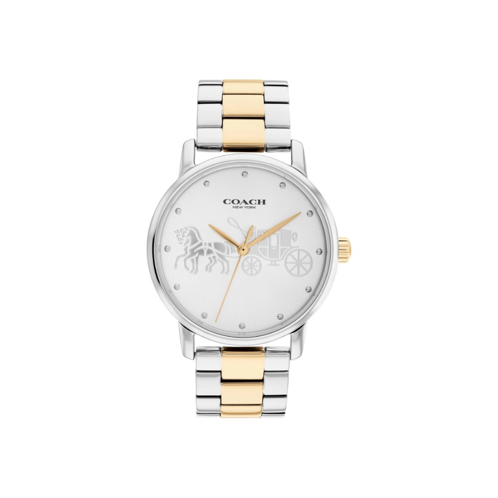 Coach New York Silver Dial Two-Tone Stainless Steel Strap Women 