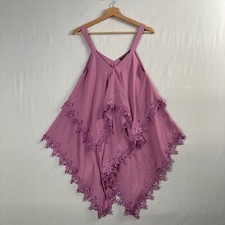 Kate & Mallory Dress Purple Layered Flower Embroidered Size Medium
