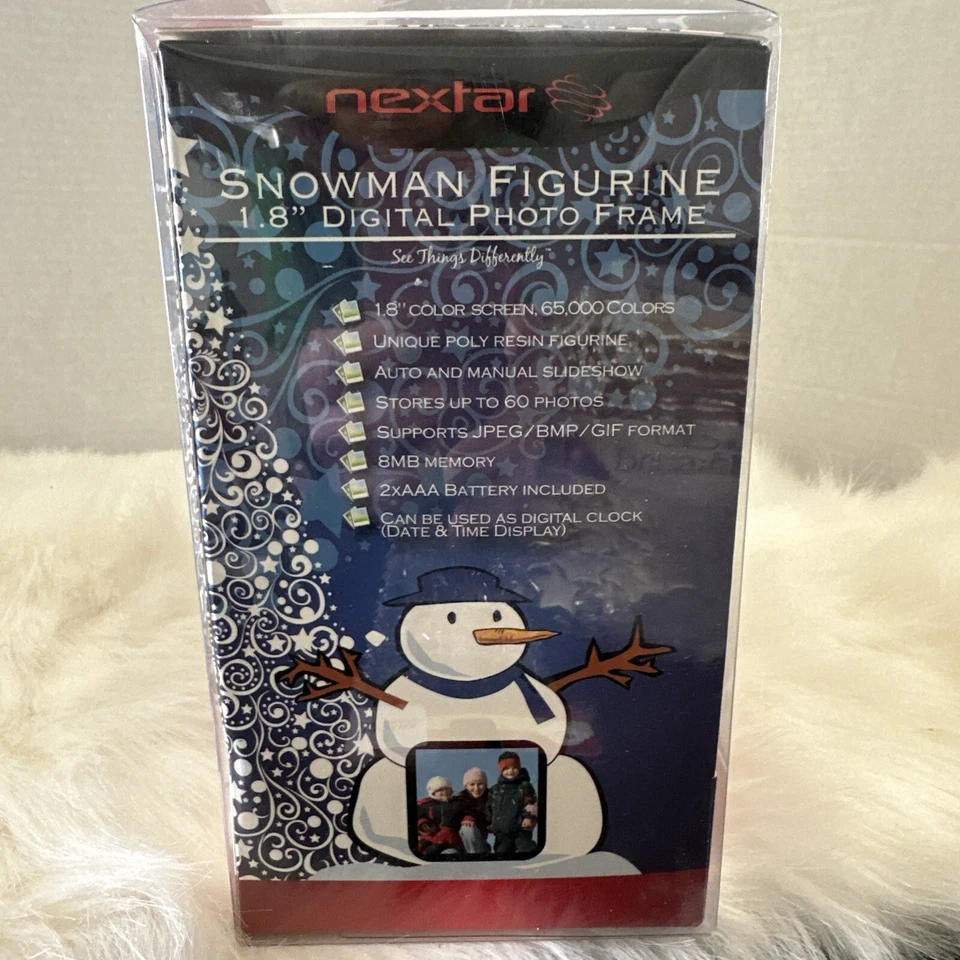 Nextar: Snowman Figurine 1.5" Digital Photo Frame - Stores 60 Photos - Brand New - Image 2 of 4