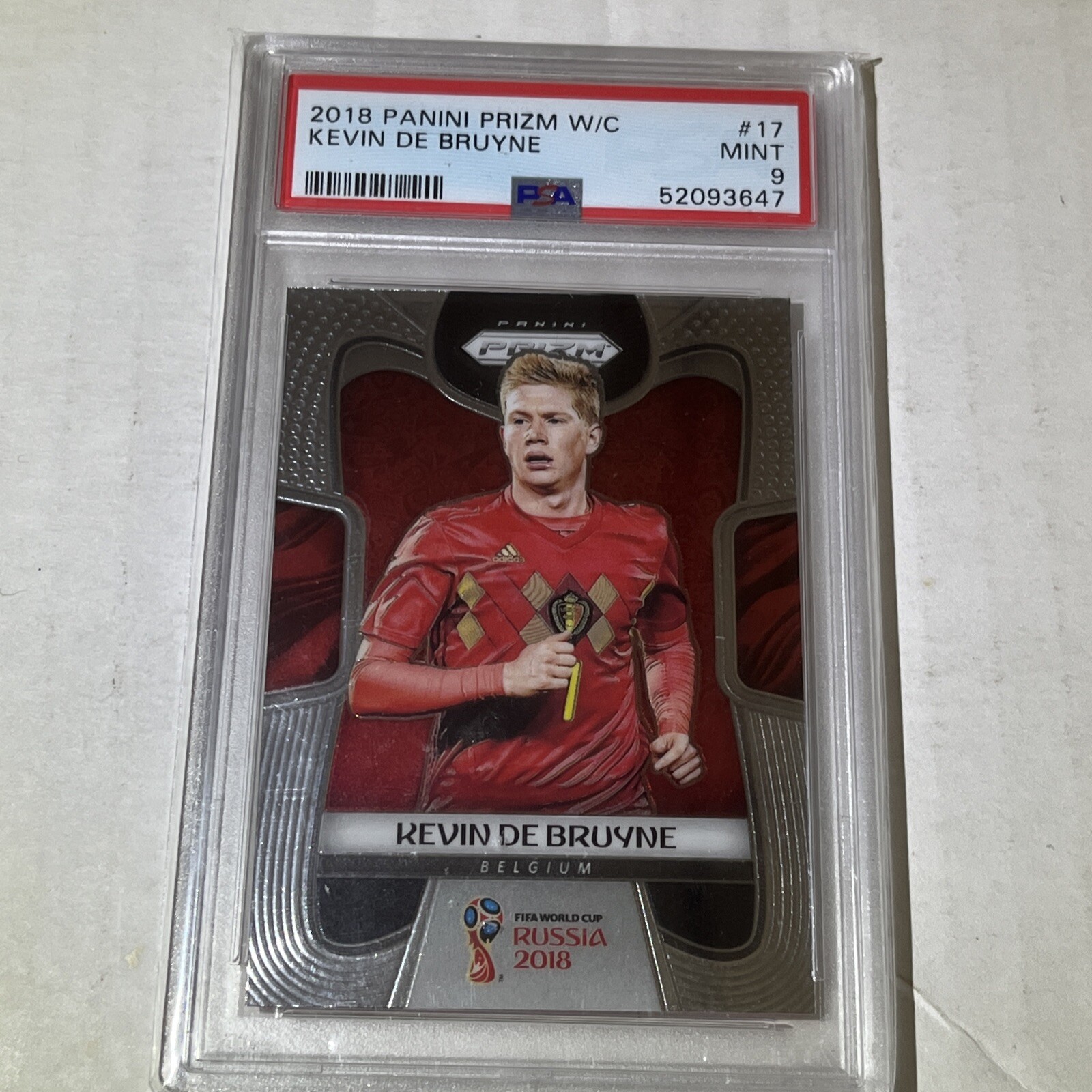 2018-19 Panini Prizm World Cup Kevin De Bruyne #17 PSA 9 Mint Belgium
