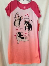 New Wonder Nation Frenchie Dog Puppy Nightshirt Nightgown Girls many sizes