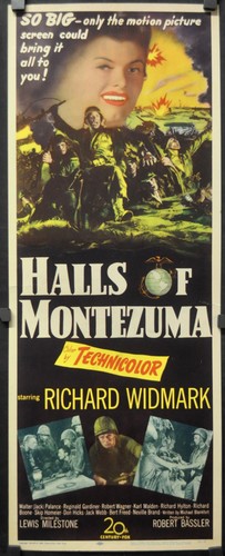 HALLS Of MONTEZUMA 1951 ORIGINAL 14X36 MOVIE POSTER RICHARD WIDMARK JACK PALANCE