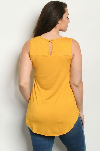 womens yellow sleeveless top