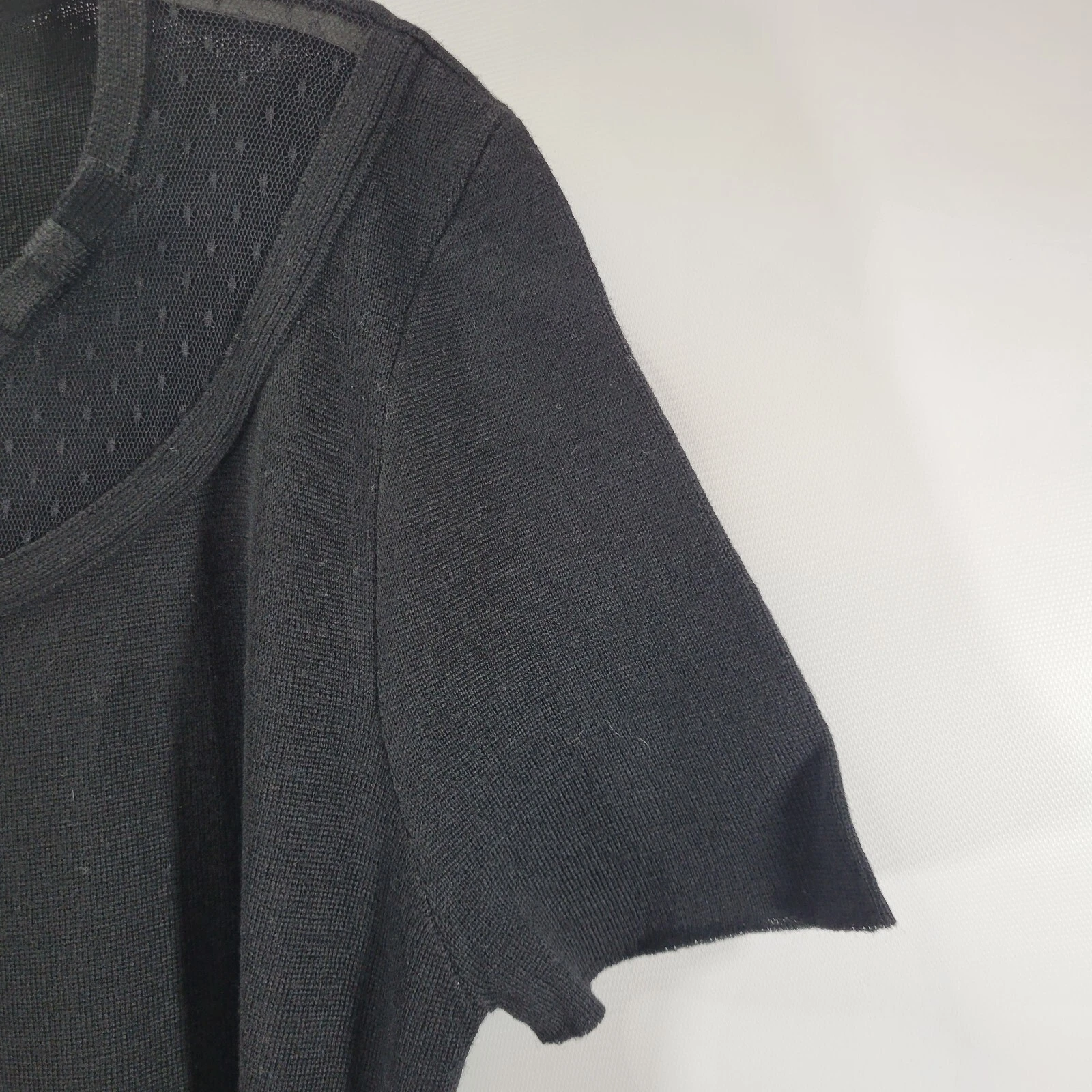 ABITO ROSSO VALENTINO 100% LANA VERGINE CARINO NERO NASTRO FIOCCO PIZZO RETE RETE TAGLIA XL