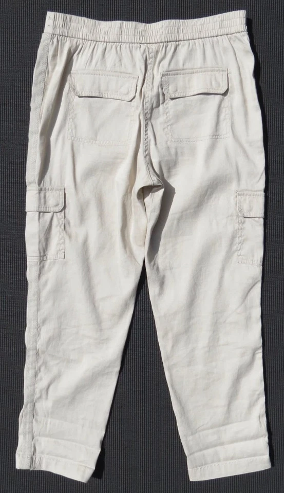 79 美元 CHICO’S 天然弹力亚麻棉休闲工装作物裤子尺寸 0 4 6 二手状况完好 — 第 2/4 张图片