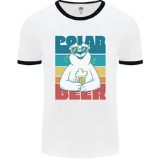 Polar Beer Funny Bear Alcohol Play on Words Mens Ringer T-Shirt