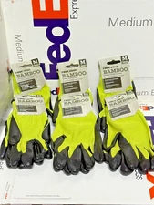 True-Grip Bamboo Nitrile Coated Gloves Green/Black Medium Pack of 6