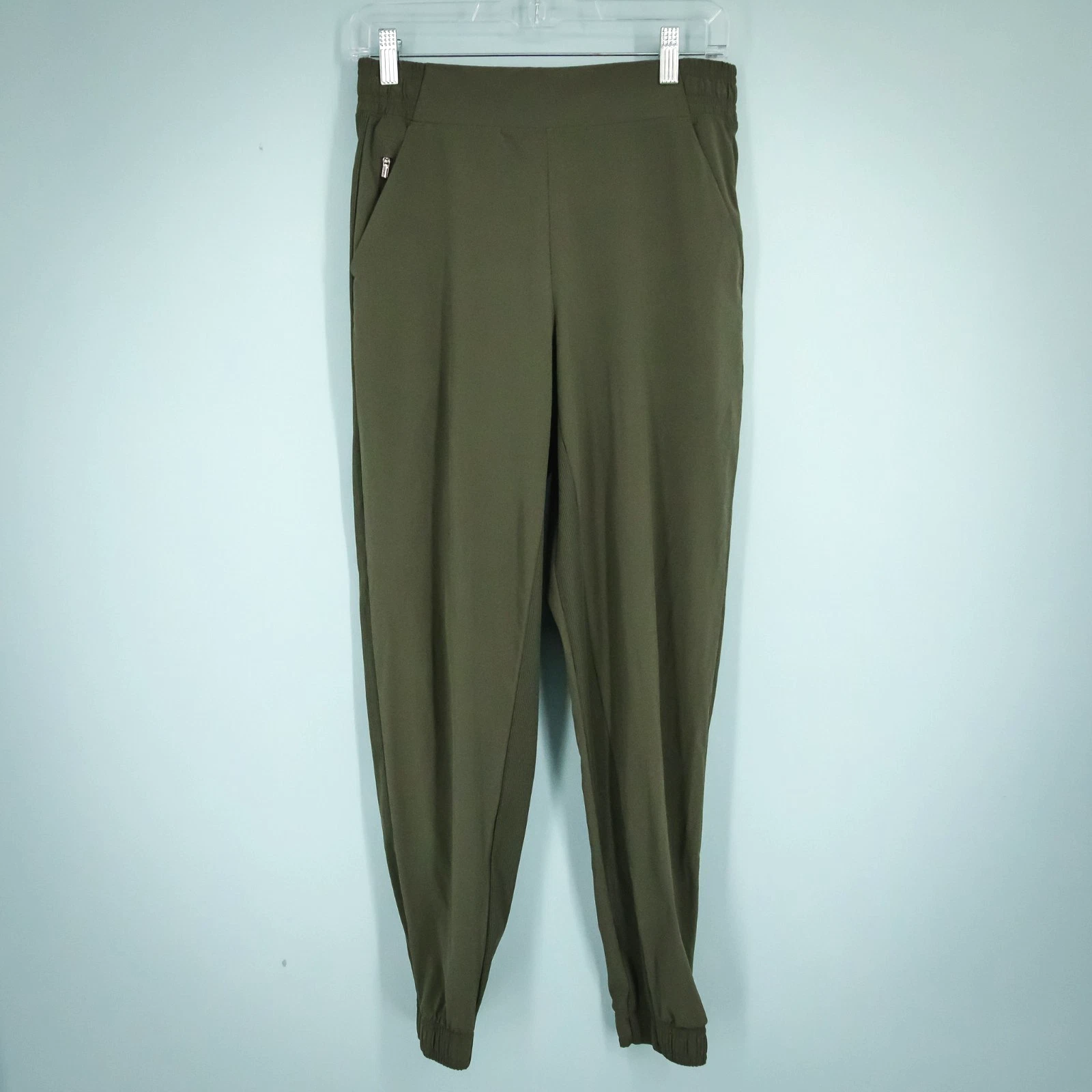 Athleta Size 6 Olive Green Brooklyn Pull On Jogger Style Tapered Leg Ankle Pants