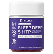 Trisundi Sleep Gummies Melatonin L-Theanine Magnesium Vegan 60 Gummies