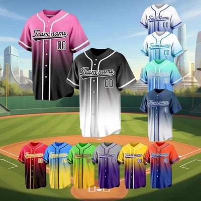 Custom Gradient Baseball Jersey Personalized Uniform Shirt