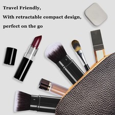 Retractable Makeup Brush, 2 Pack Travel Kabuki Face Blush Brush, Portable Powder