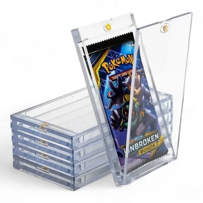 5 x Booster Pack Magnetic One-Touch Holder/Protector/Case/UV Resistant/Clear/TCG