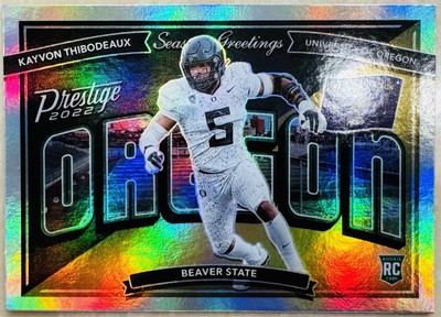 2022 Panini Prestige Kayvon Thibodeaux RC Seasons Greetings Silver #SG-18