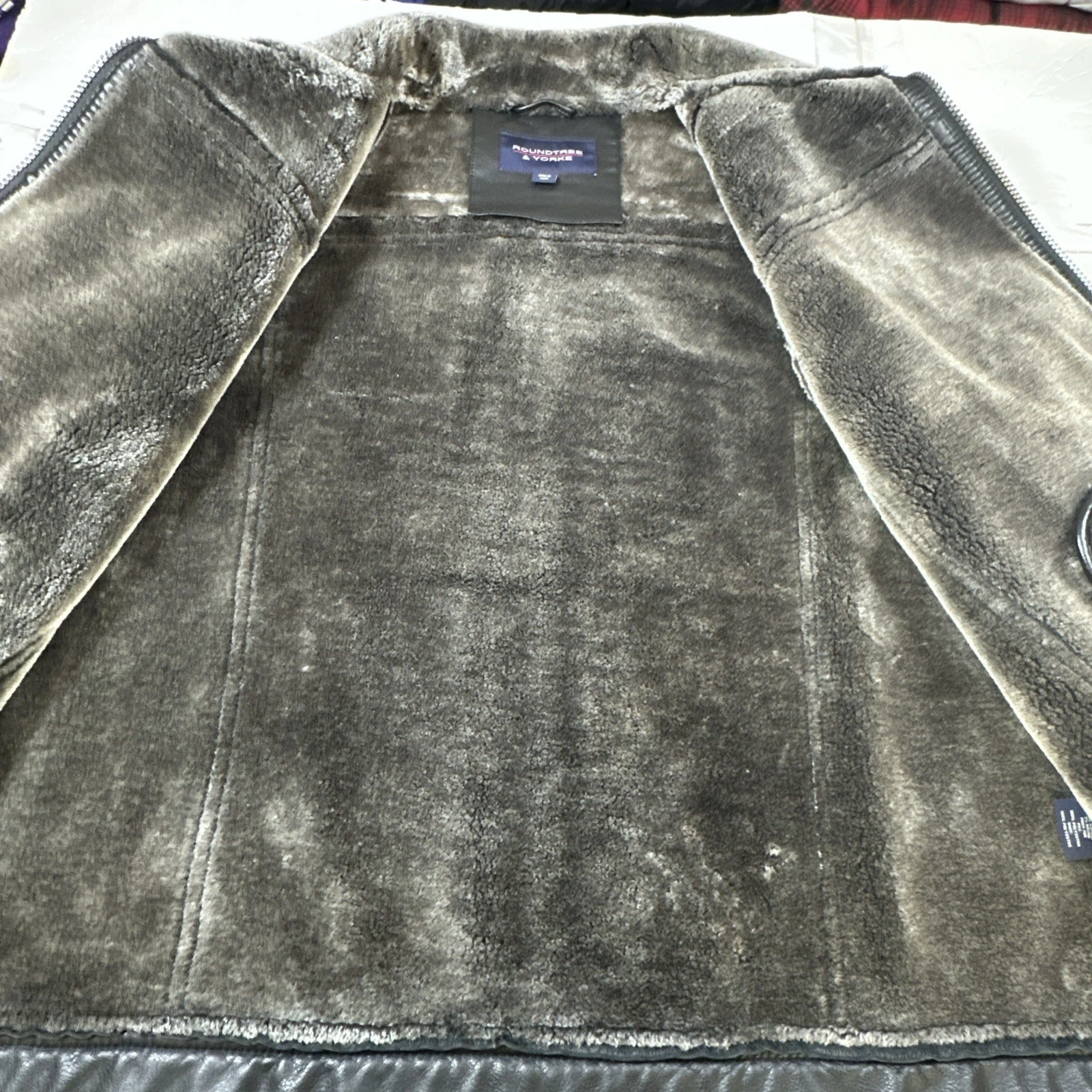 Roundtree & Yorke Big Man Faux Fur Jacket Fleece Lined Heavy Weight Black 2XB - product detail image 12