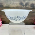 Vintage Pyrex Colonial Mist 441 Bowl White With Blue Flowers 750 ml