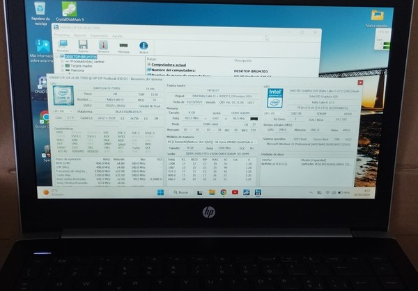 Portátil HP ProBook 430 G5 i5-7200U  8GB ddr4 512GB nvme 1700MB/s
