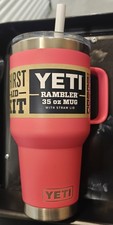 YETI Rambler 35oz Insulated Mug w/ Straw Lid Tropical Pink NEW Stanley Cup Coral