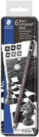 6 Staedtler Bleistift Mars Lumograph Black, 6Er Metalletui