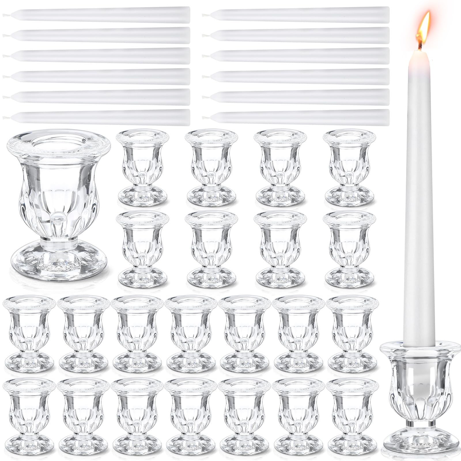 S Bulk Taper Candle Holders Decor 2.5 Inch Wit...