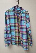 Vtg Polo Ralph Lauren Blue Plaid Classic Fit Button Down Shirt Men's Size 2XL