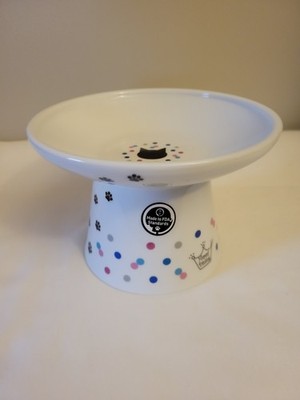 NEW NECOICHI RAISED CERAMIC CAT FOOD BOWL ELAVATED FOR WHISKERS & NECK