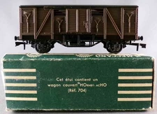 Hornby AcHo 704 Ho Sncf Covered Car 2 Axle Sliding Doors Green Box