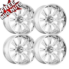 Set-4 Hardrock Offroad Spine 20x12 6x135 -44mm Chrome Wheels Rims 20 Inch