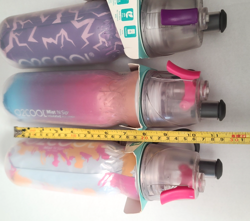 O2COOL Insulated Mist 'N Sip Squeeze Trigger Water Bottle 20 oz 3 Pack NEW - Picture 8 of 8