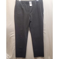J Jill Large Ponte Knit Slim Leg Pants Dark Charcoal Gray Elastic Waist NEW