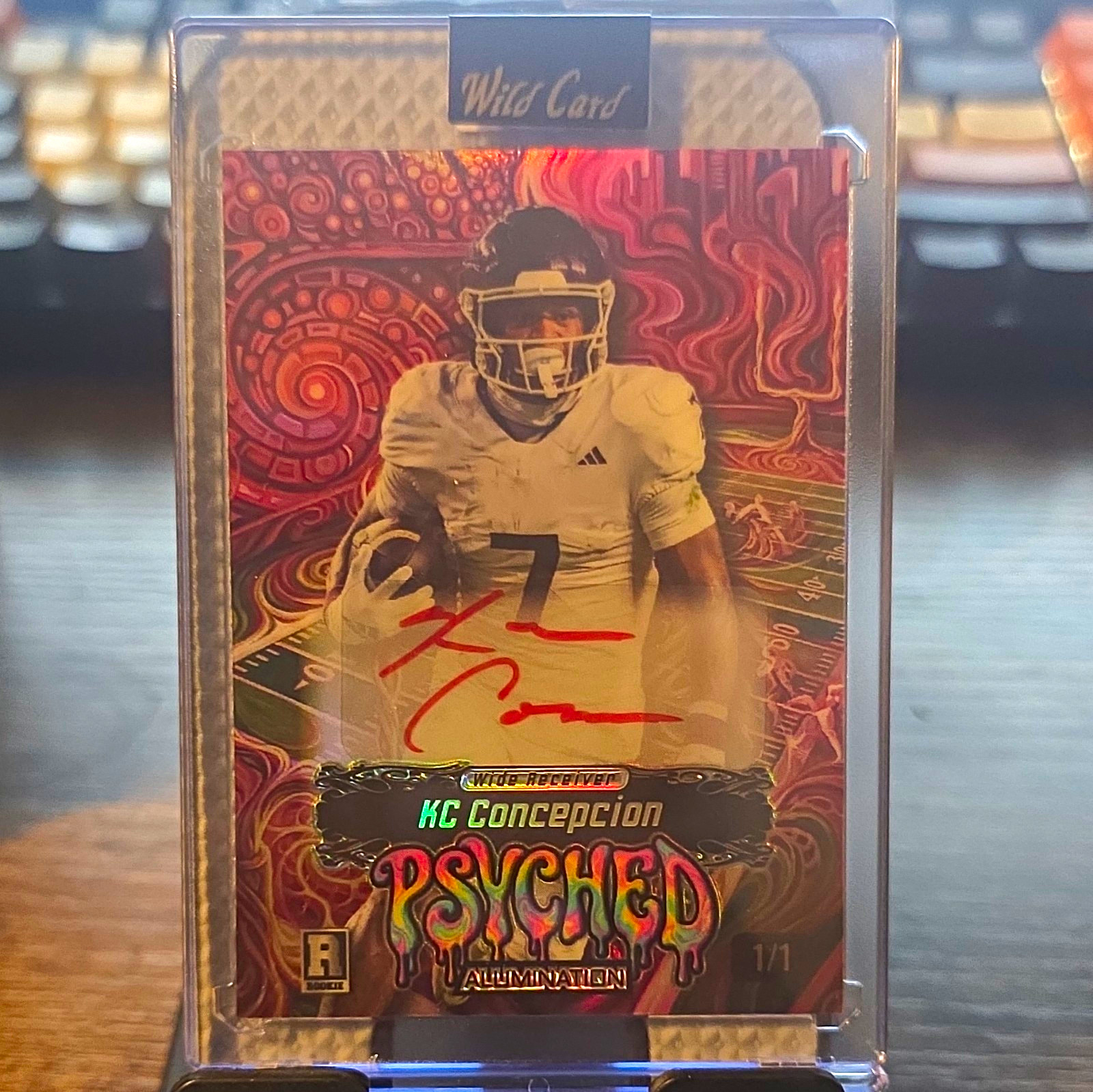 Wild Card Psyched Alumination KC Concepcion Auto 1/1 Parallel Football NCAA