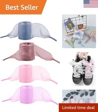 Vibrant 4-Pack Satin Ribbon Shoe Laces - Soft, Stylish, and Perfect for Sneakers