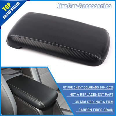 Carbon Leather Console Armrest Box Trim Cover for Chevy Colorado CANY0N 2014-22