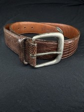 Vintage Ralph Lauren Genuine Lizard Belt Brown USA Made Exotic Leather Size 28