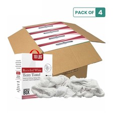 White Terry Towel For Wiping - 40 lbs. Case 4x10 lbs. Compressed Boxes