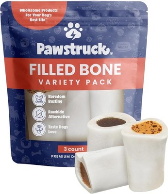 Pawstruck Small 3  Filled Dog Bones Variety Pack