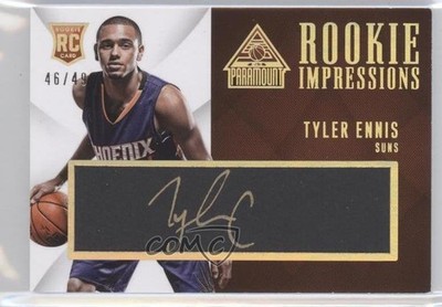 2014-15 Panini Paramount Rookie Impressions 46/49 Tyler Ennis #34 Auto RC 0f8